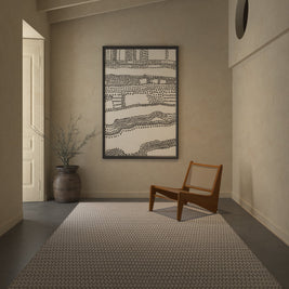 Carpet For Living room 6x9 Feet Grey and Black Wool and Polyester Rectangle Vintage and Distressed Rug