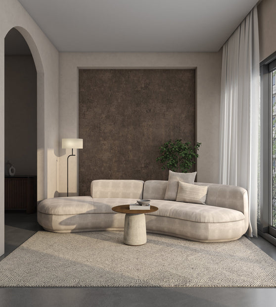 Carpet For Living room 8x11 Feet Ivory Wool and Nylon Rectangle Geometric and Stripes Rug