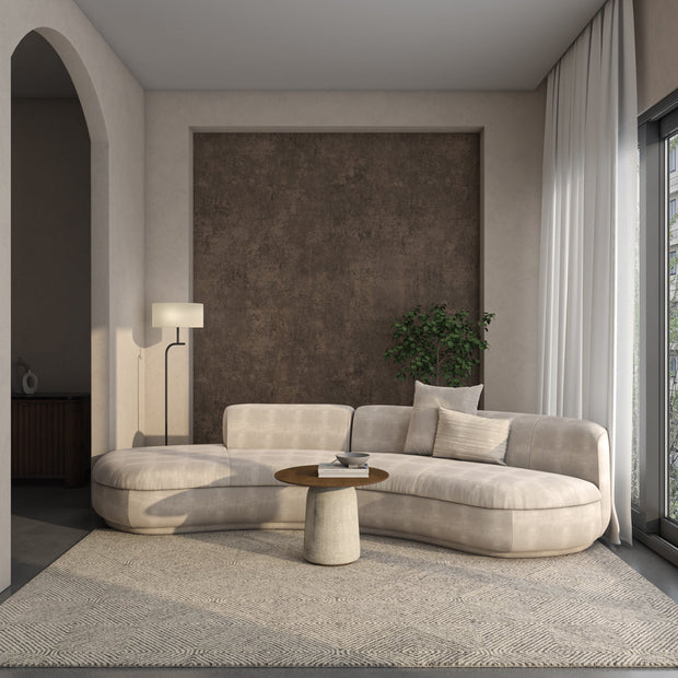 Carpet For Living room 8x11 Feet Ivory Wool and Nylon Rectangle Geometric and Stripes Rug