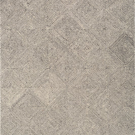 Carpet For Living room 8x11 Feet Ivory Wool and Nylon Rectangle Geometric and Stripes Rug