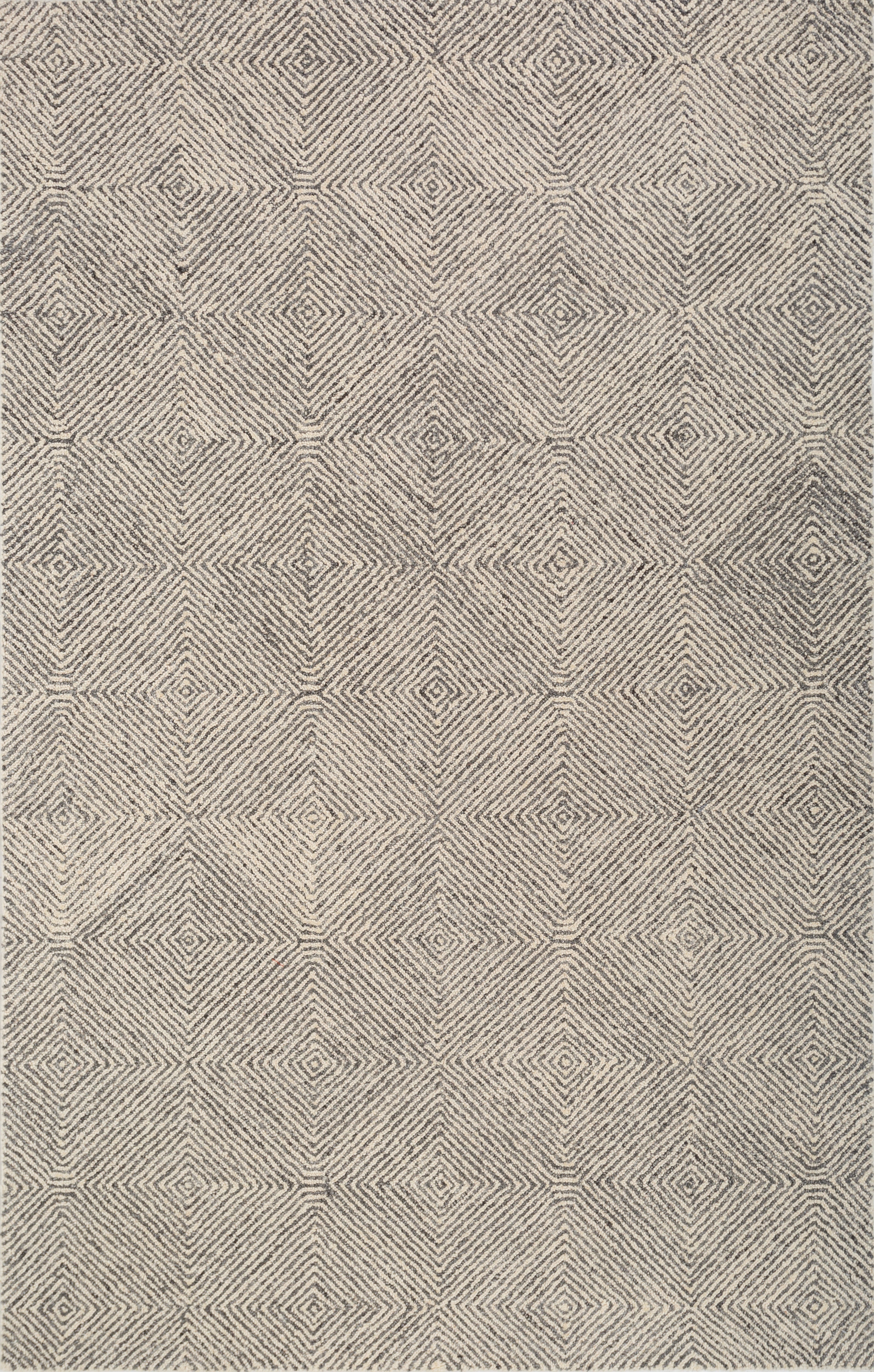 Carpet For Living room 8x11 Feet Ivory Wool and Nylon Rectangle Geometric and Stripes Rug