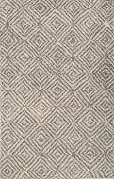 Carpet For Living room 8x11 Feet Ivory Wool and Nylon Rectangle Geometric and Stripes Rug