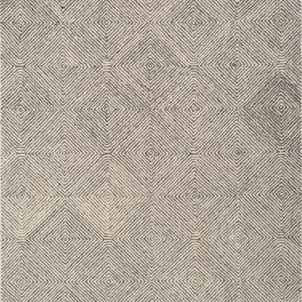 Carpet For Living room 8x11 Feet Ivory Wool and Nylon Rectangle Geometric and Stripes Rug