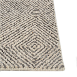 Carpet For Living room 8x11 Feet Ivory Wool and Nylon Rectangle Geometric and Stripes Rug