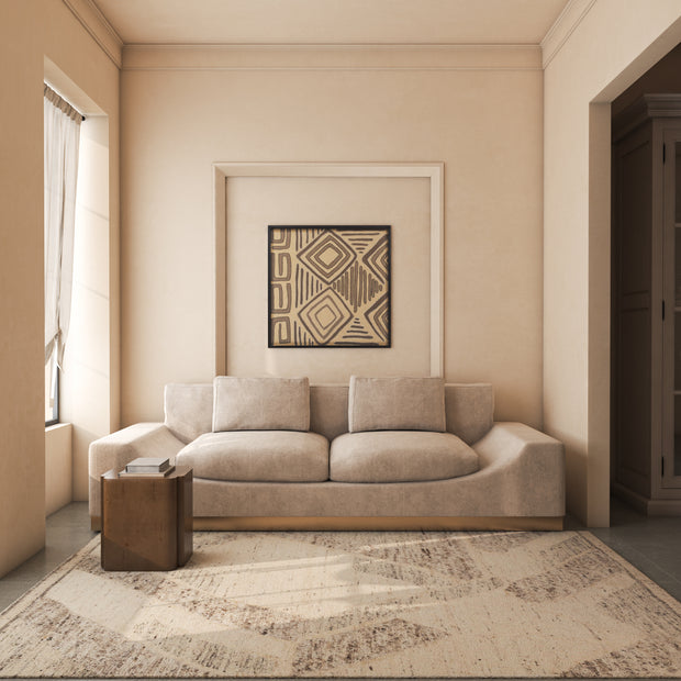 Carpet For Living room 5'6X8 Feet Ivory Wool Rectangle Moroccan and Tribal Rug