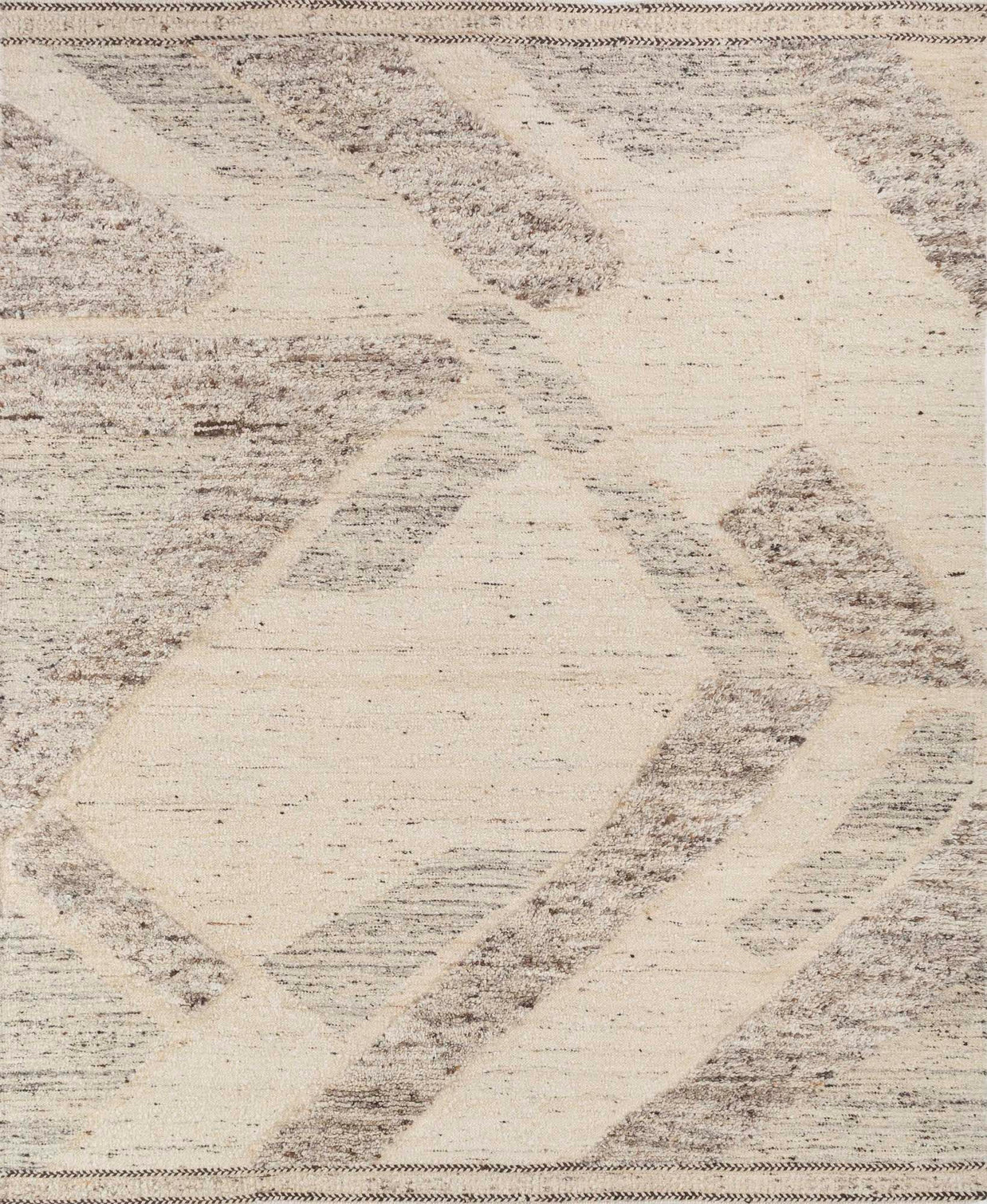 Carpet For Living room 5'6X8 Feet Ivory Wool Rectangle Moroccan and Tribal Rug