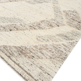 Carpet For Living room 5'6X8 Feet Ivory Wool Rectangle Moroccan and Tribal Rug