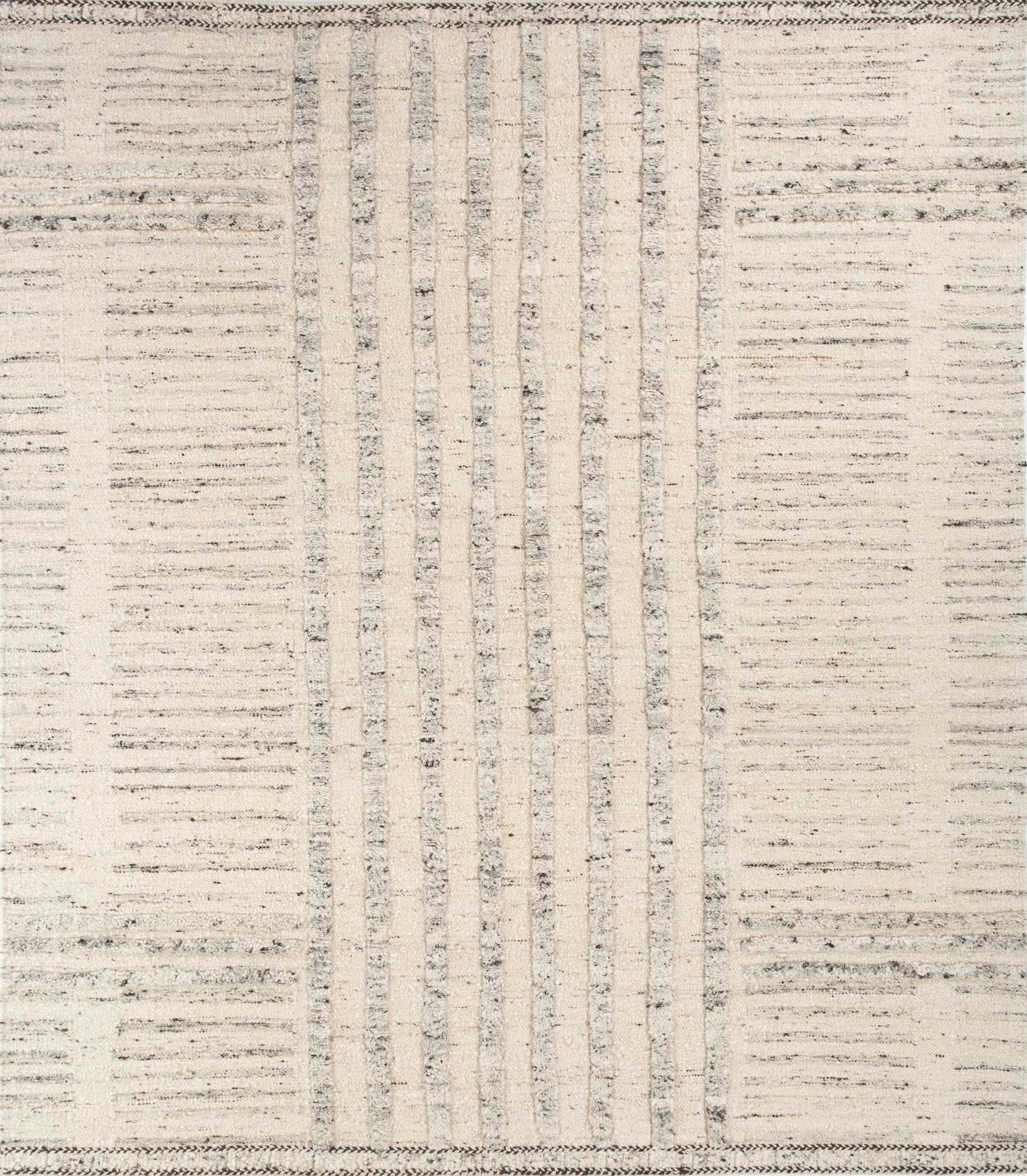 Carpet For Living room 5'6X8 Feet Ivory Wool Rectangle Moroccan and Tribal Rug