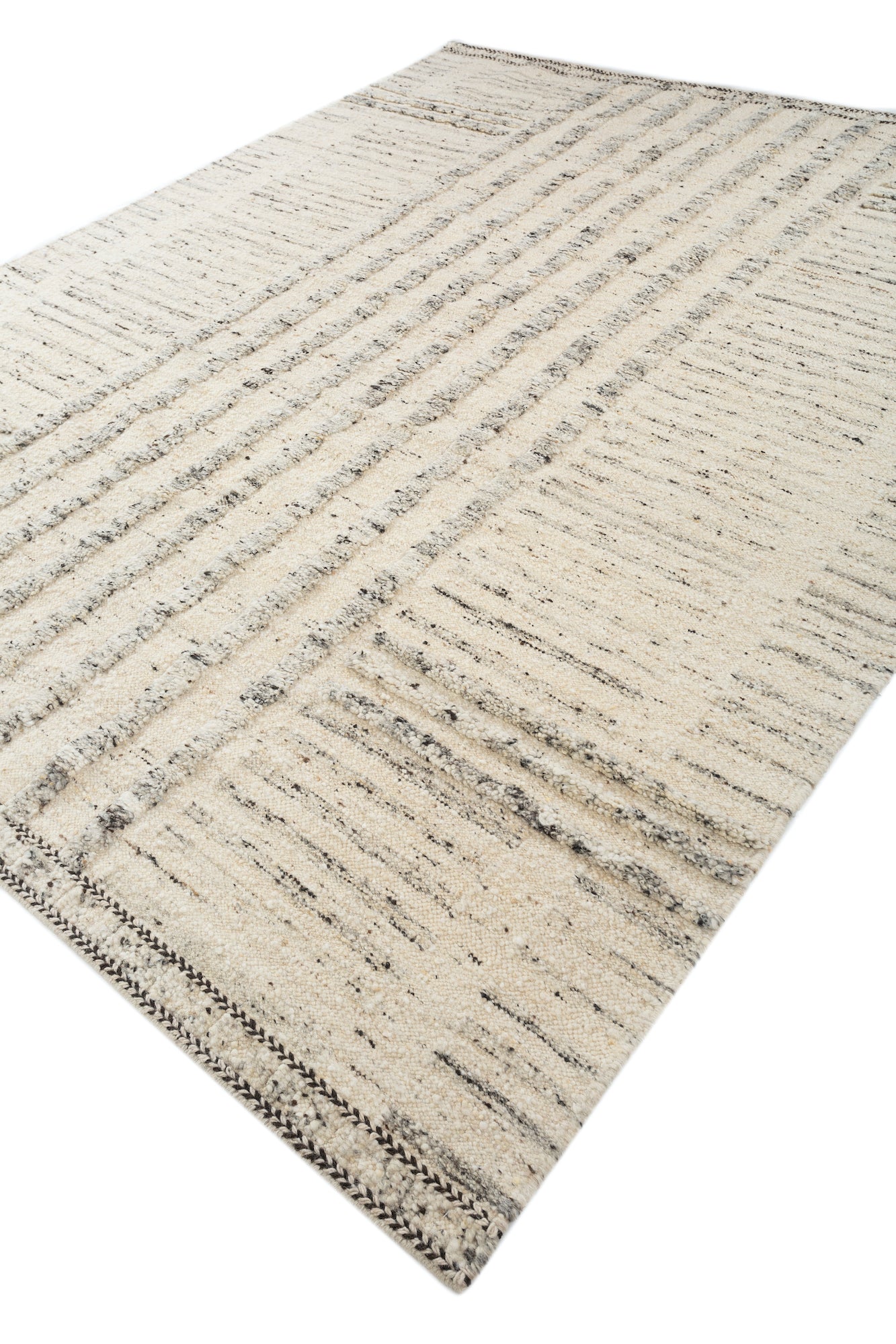 Carpet For Living room 5'6X8 Feet Ivory Wool Rectangle Moroccan and Tribal Rug