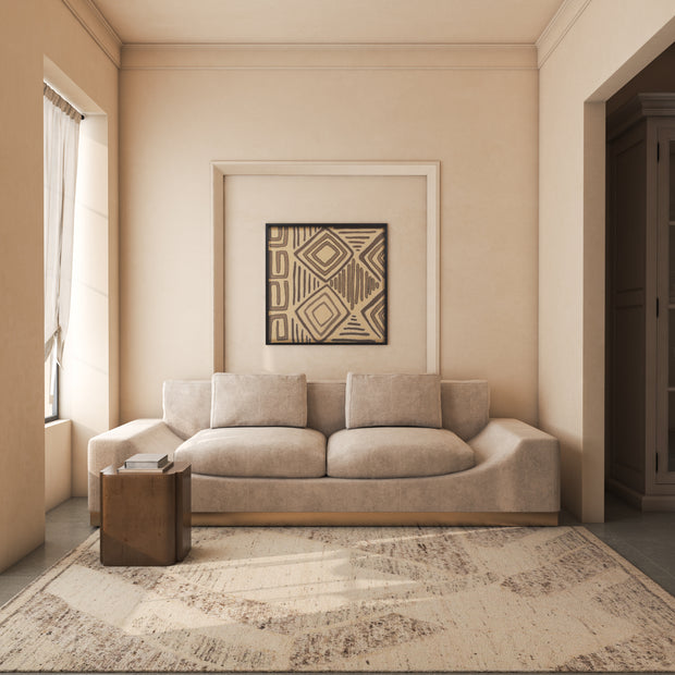 Carpet For Living room 6'6X9'10 Feet Ivory Wool Rectangle Moroccan and Tribal Rug