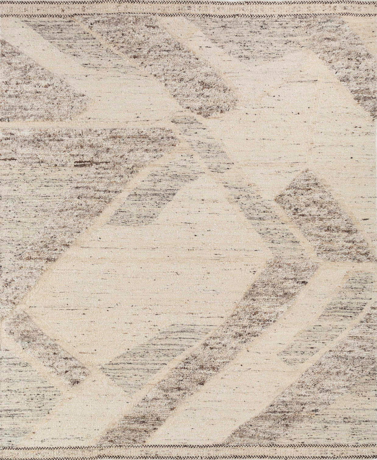 Carpet For Living room 6'6X9'10 Feet Ivory Wool Rectangle Moroccan and Tribal Rug