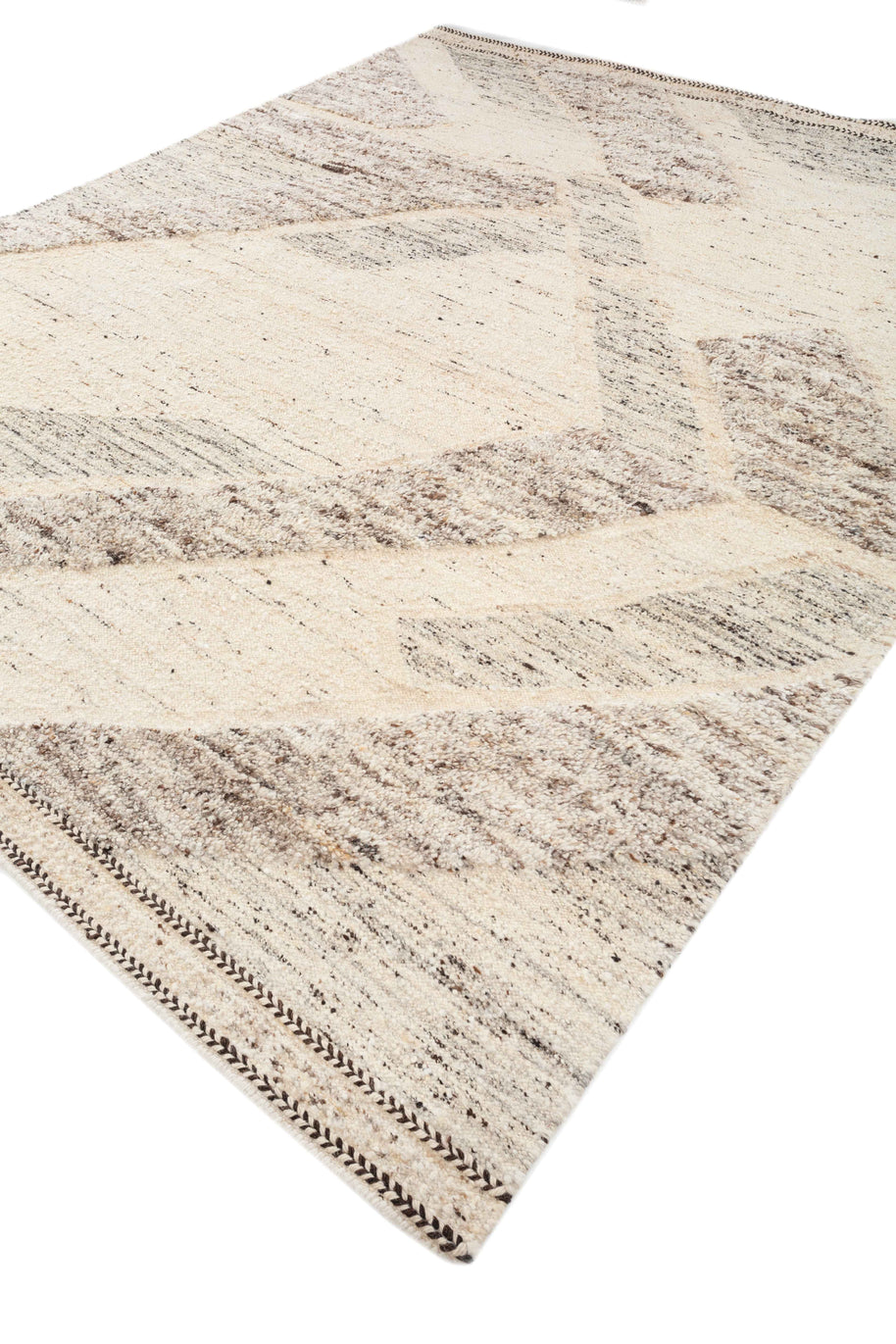 Carpet For Living room 6'6X9'10 Feet Ivory Wool Rectangle Moroccan and Tribal Rug