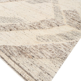 Carpet For Living room 6'6X9'10 Feet Ivory Wool Rectangle Moroccan and Tribal Rug