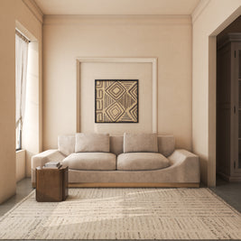 Carpet For Living room 6'6X9'10 Feet Ivory Wool Rectangle Moroccan and Tribal Rug