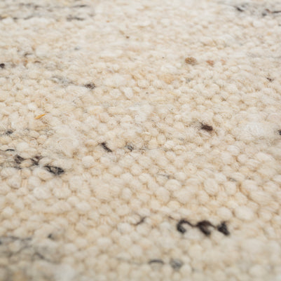 Carpet For Living room 6'6X9'10 Feet Ivory Wool Rectangle Moroccan and Tribal Rug