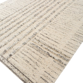 Carpet For Living room 6'6X9'10 Feet Ivory Wool Rectangle Moroccan and Tribal Rug