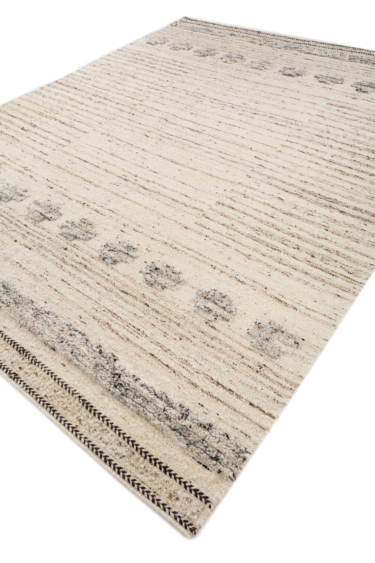 Carpet For Living room 6'6X9'10 Feet Ivory Wool Rectangle Vintage and Distressed Rug