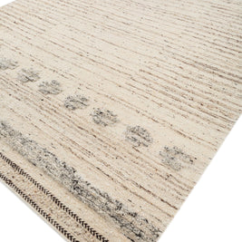 Carpet For Living room 6'6X9'10 Feet Ivory Wool Rectangle Vintage and Distressed Rug