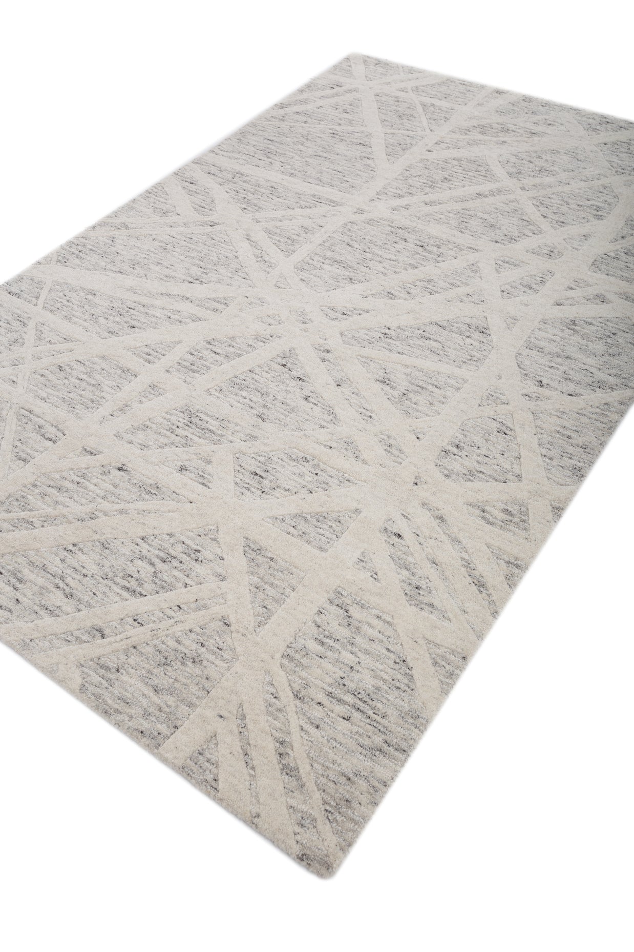 Carpet For Living room 5X8 Feet Ivory Wool Rectangle Moroccan And Tribal Rug