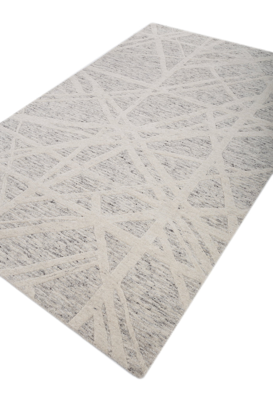 Carpet For Living room 5X8 Feet Ivory Wool Rectangle Moroccan And Tribal Rug - I MEAN DESIGN