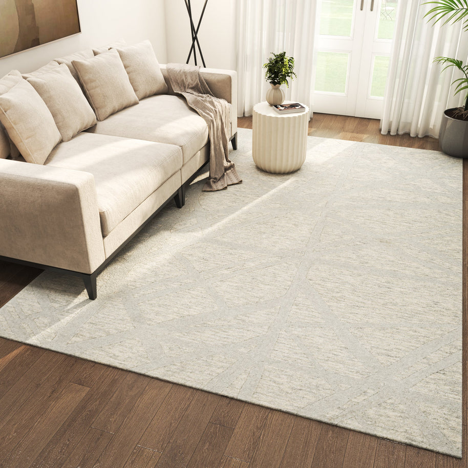 Carpet For Living room 5X8 Feet Grey And Black Wool Rectangle Moroccan And Tribal Rug - I MEAN DESIGN