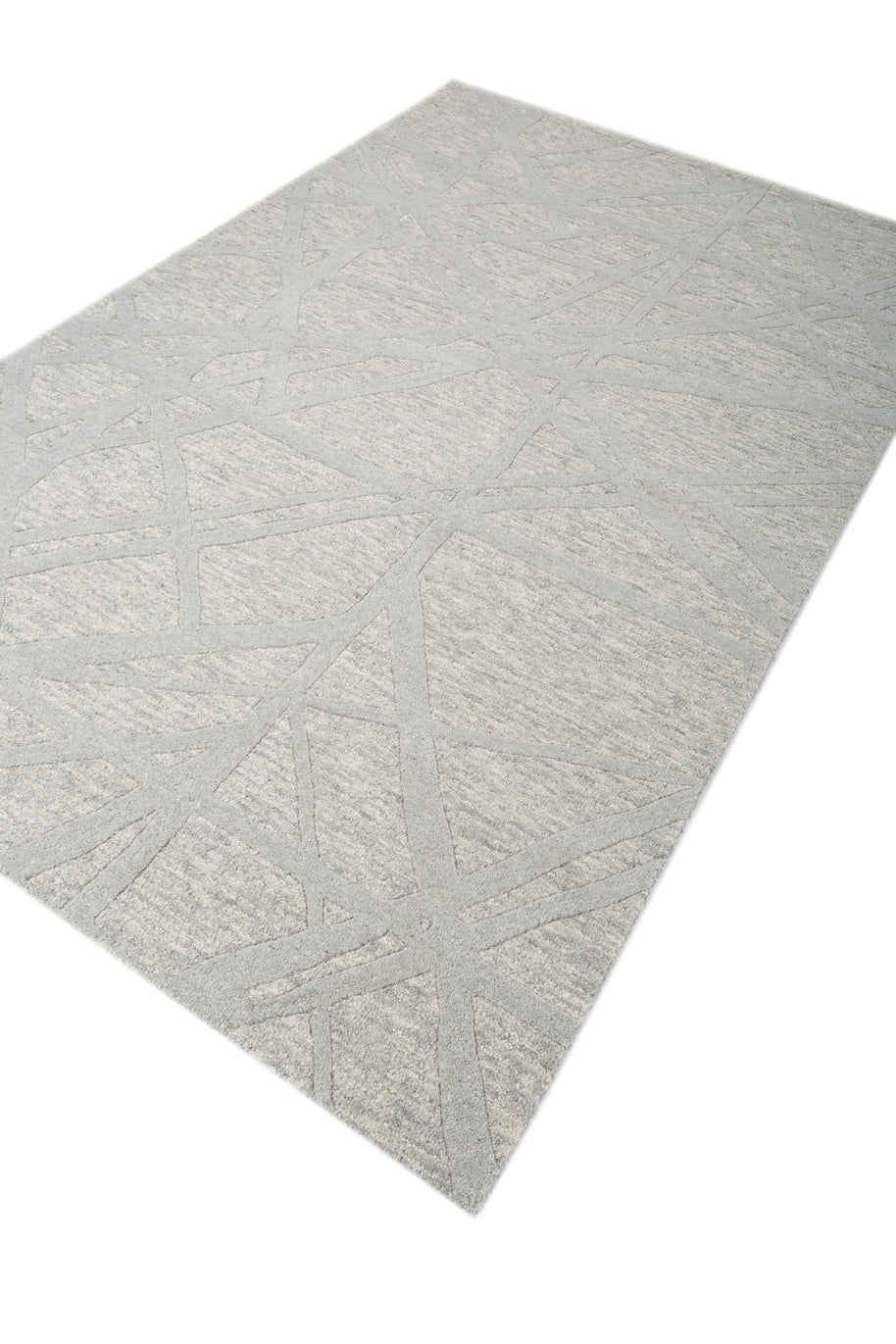Carpet For Living room 5X8 Feet Grey And Black Wool Rectangle Moroccan And Tribal Rug - I MEAN DESIGN