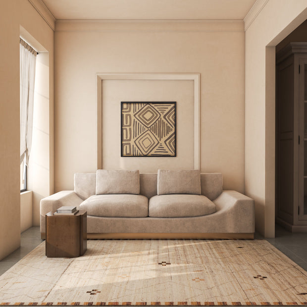 Carpet For Living room 2x3 Feet Ivory Wool Rectangle Moroccan and Tribal Rug