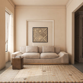 Carpet For Living room 2x3 Feet Ivory Wool Rectangle Moroccan and Tribal Rug