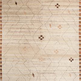 Carpet For Living room 2x3 Feet Ivory Wool Rectangle Moroccan and Tribal Rug