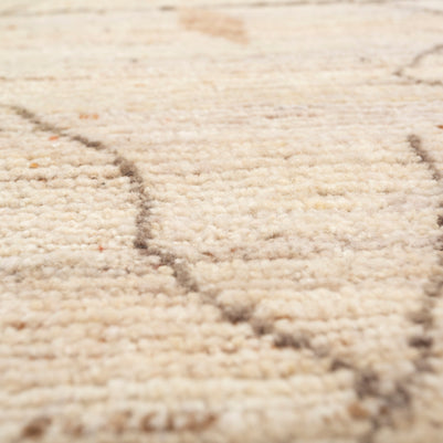 Carpet For Living room 2x3 Feet Ivory Wool Rectangle Moroccan and Tribal Rug