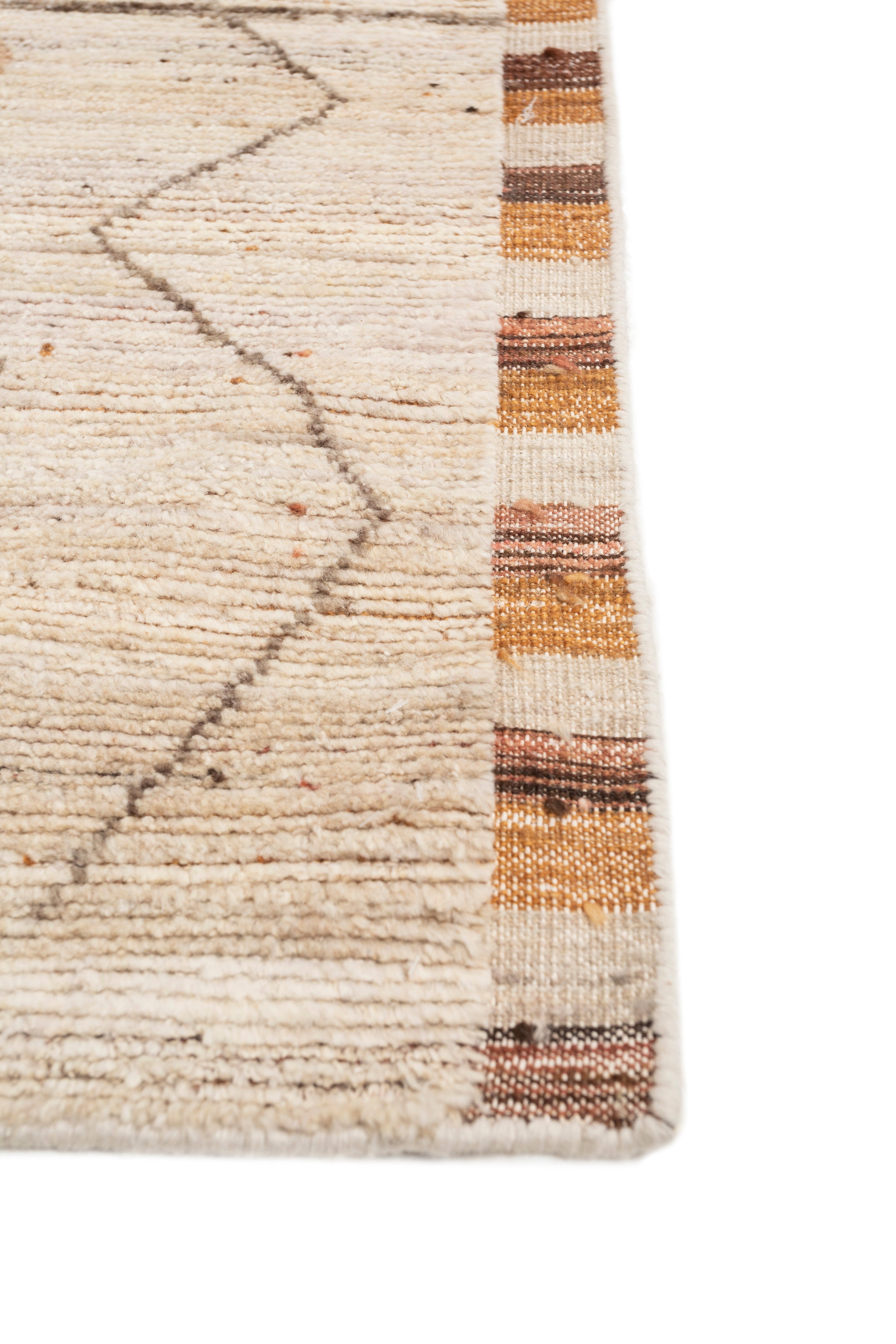 Carpet For Living room 2x3 Feet Ivory Wool Rectangle Moroccan and Tribal Rug