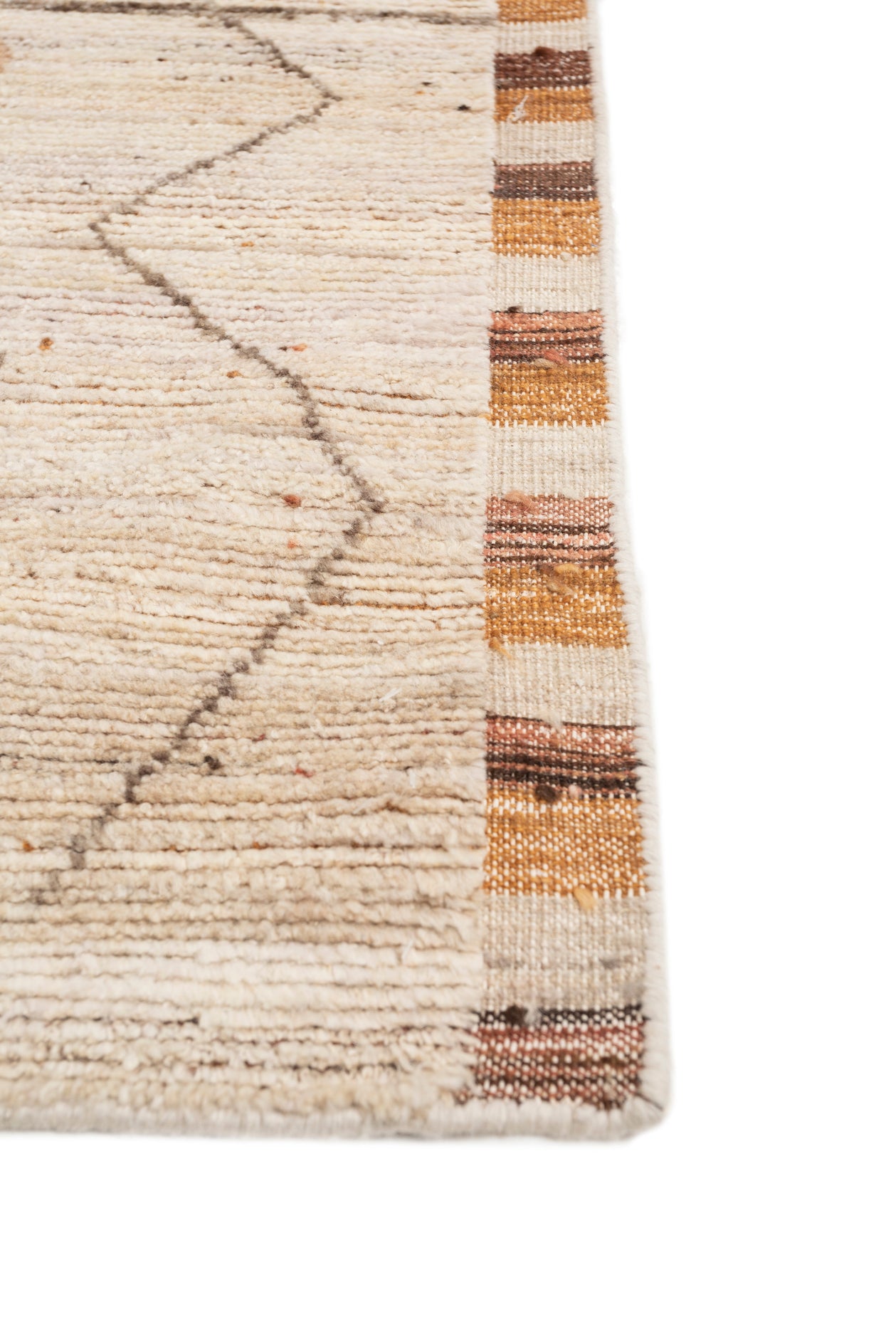 Carpet For Living room 2x3 Feet Ivory Wool Rectangle Moroccan and Tribal Rug