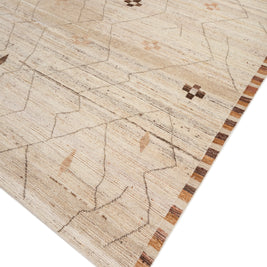 Carpet For Living room 2x3 Feet Ivory Wool Rectangle Moroccan and Tribal Rug