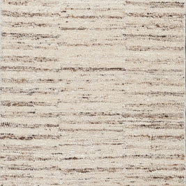 Carpet For Living room 2'8X7 Feet Ivory Wool Runner Geometric and Stripes Rug