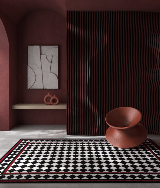 Carpet For Living room 4x6 Feet Grey and Black Wool Rectangle Vintage and Distressed Rug