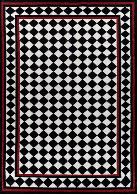 Carpet For Living room 4x6 Feet Grey and Black Wool Rectangle Vintage and Distressed Rug