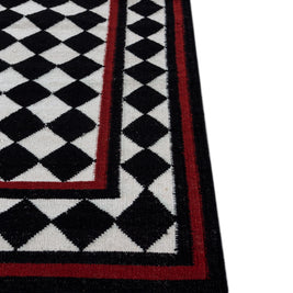 Carpet For Living room 4x6 Feet Grey and Black Wool Rectangle Vintage and Distressed Rug