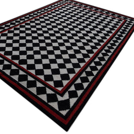 Carpet For Living room 4x6 Feet Grey and Black Wool Rectangle Vintage and Distressed Rug