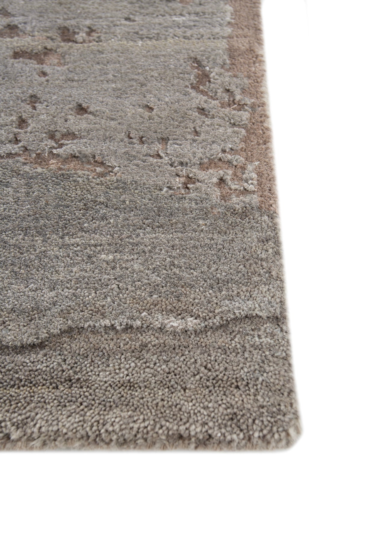 Carpet For Living room 5'6X8 Feet Grey and Black Wool and Bamboo Silk Rectangle geometric and stripes Rug