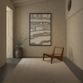 Carpet For Living room 8'6X11'6 Feet Ivory Wool Rectangle Solid Rug