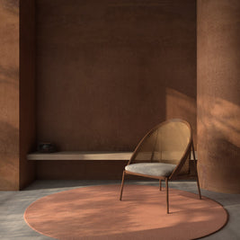 Carpet For Living room 5 round Feet Red and Orange Wool Round solid Rug