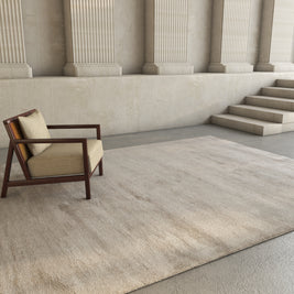 Carpet For Living room 4'6x6'6 Feet Beige and Brown Viscose Rectangle Solid Rug