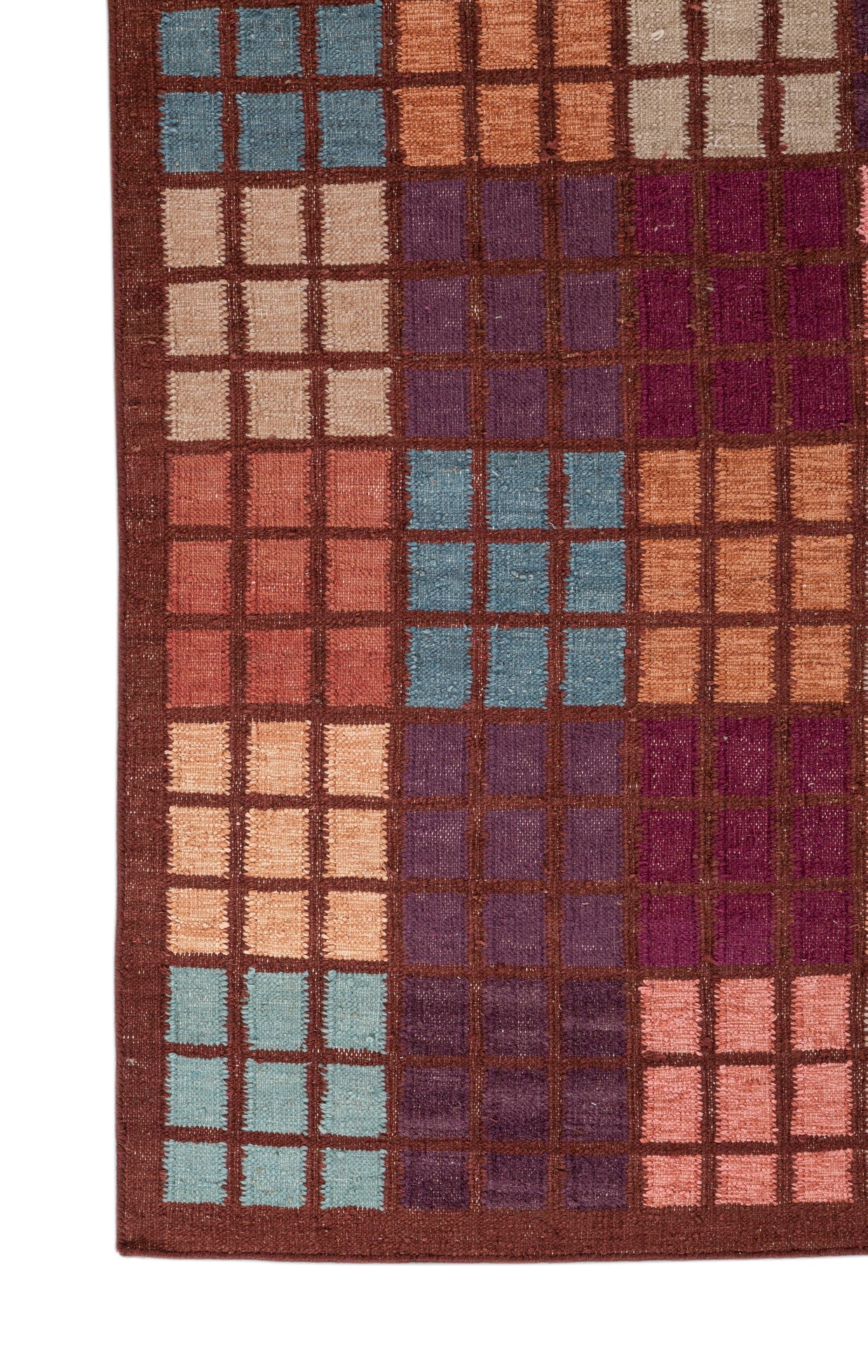 Carpet For Living room 6x9 Feet Red and Orange Wool and Viscose Rectangle Geometric and Stripes Rug