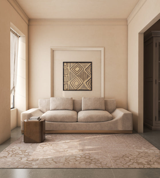 Carpet For Living room 5'4x7'8 Feet Ivory Wool and Viscose Rectangle Oriental and Traditional Rug