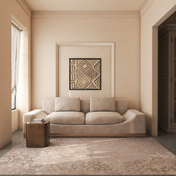 Carpet For Living room 6'8x9'8 Feet Ivory Wool and Viscose Rectangle Oriental and Traditional Rug