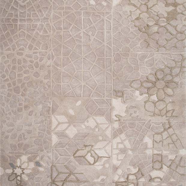 Carpet For Living room 6'8x9'8 Feet Ivory Wool and Viscose Rectangle Oriental and Traditional Rug