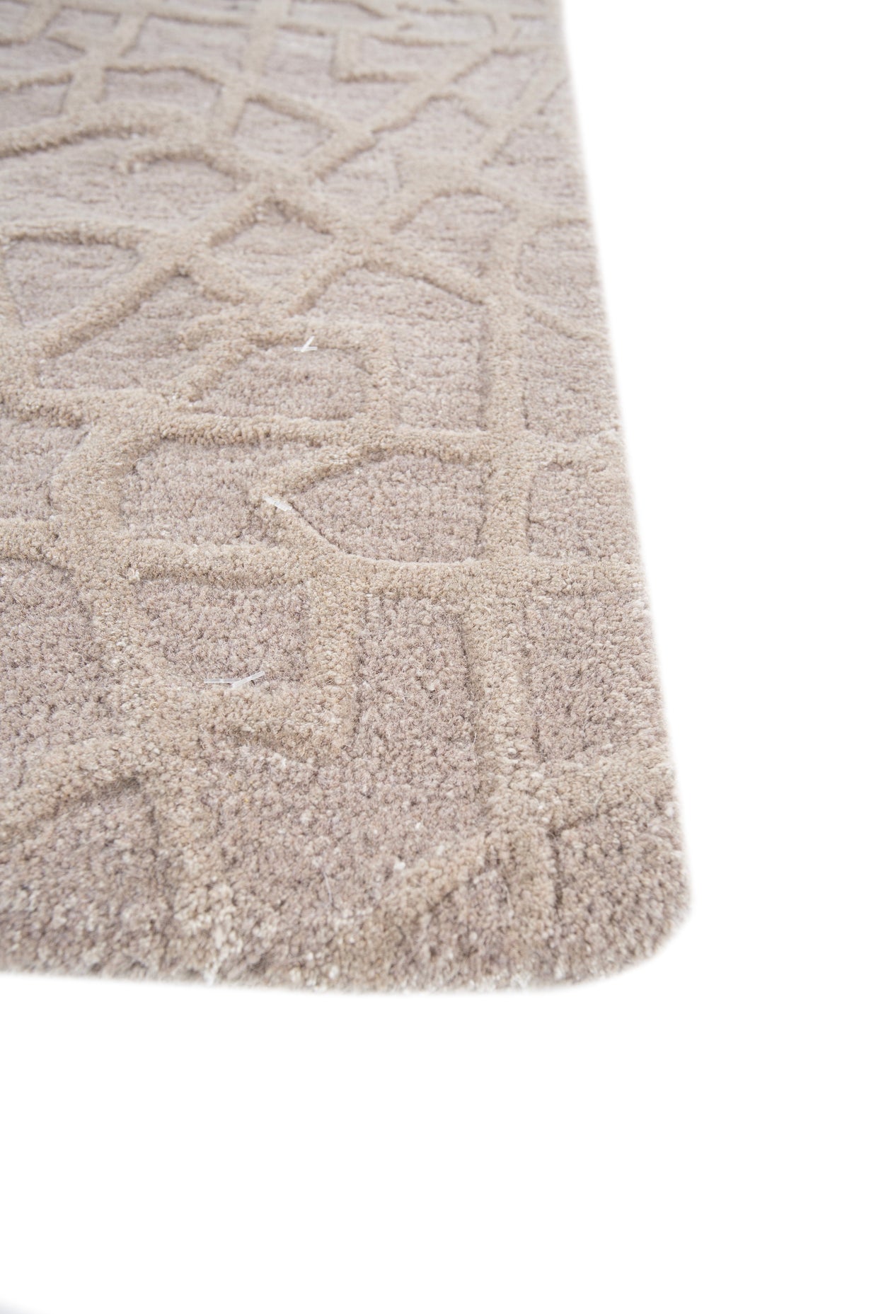 Carpet For Living room 6'8x9'8 Feet Ivory Wool and Viscose Rectangle Oriental and Traditional Rug