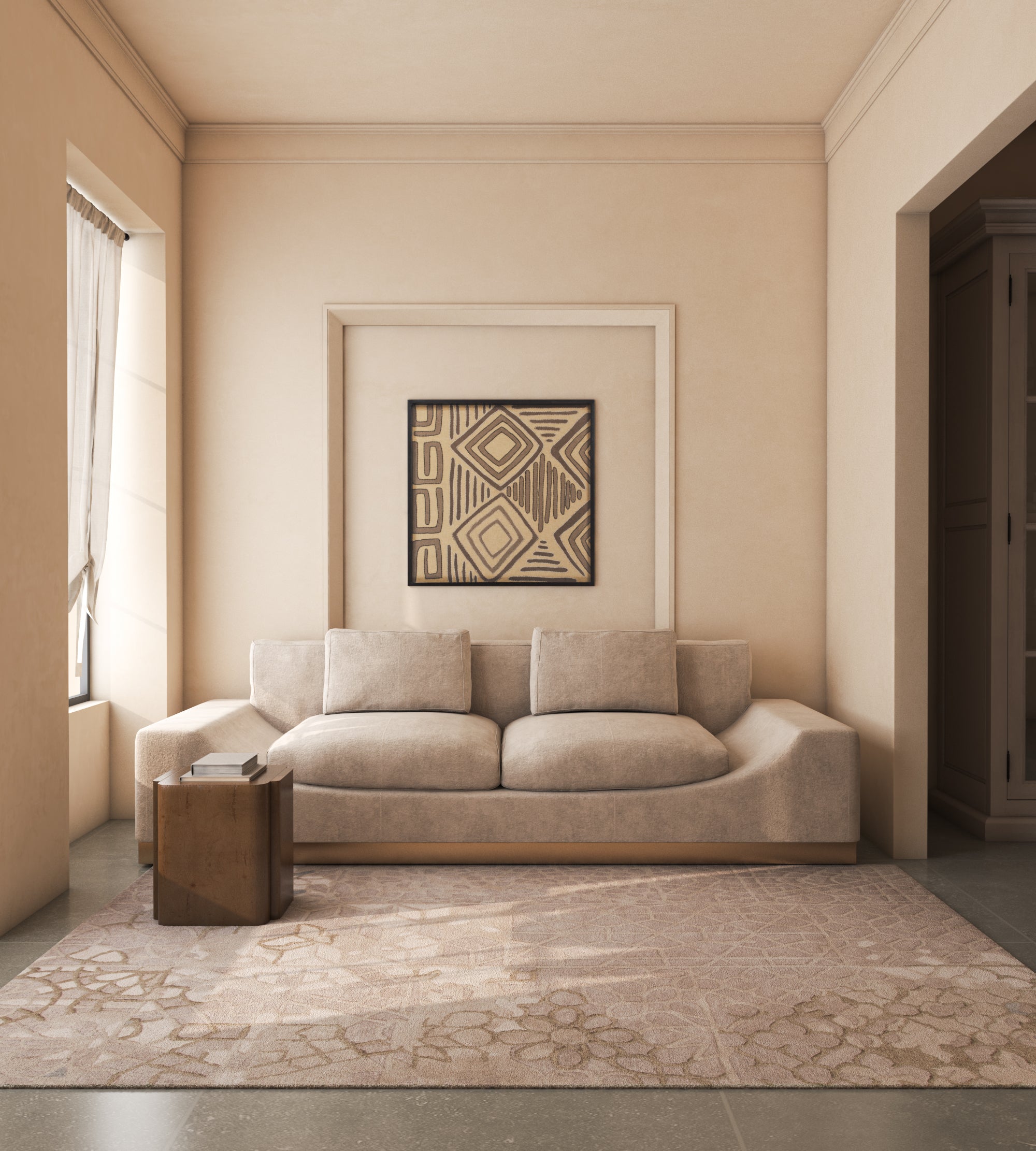 Carpet For Living room 8x12 Feet Ivory Wool and Viscose Rectangle Oriental and Traditional Rug