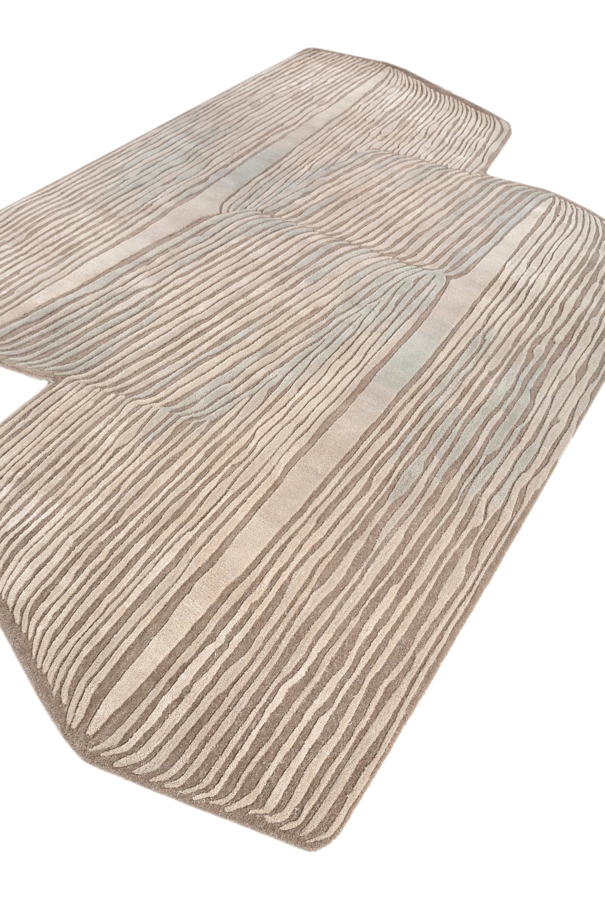 Carpet For Living room 6x9 Feet Blue Wool and Viscose Irregular Abstract Rug