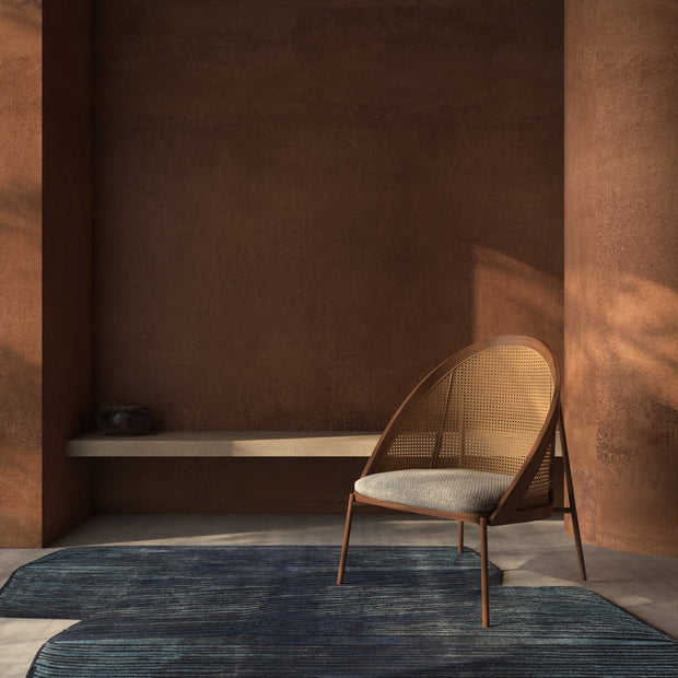 Carpet For Living room 6x9 Feet Blue Wool and Viscose Irregular Abstract Rug